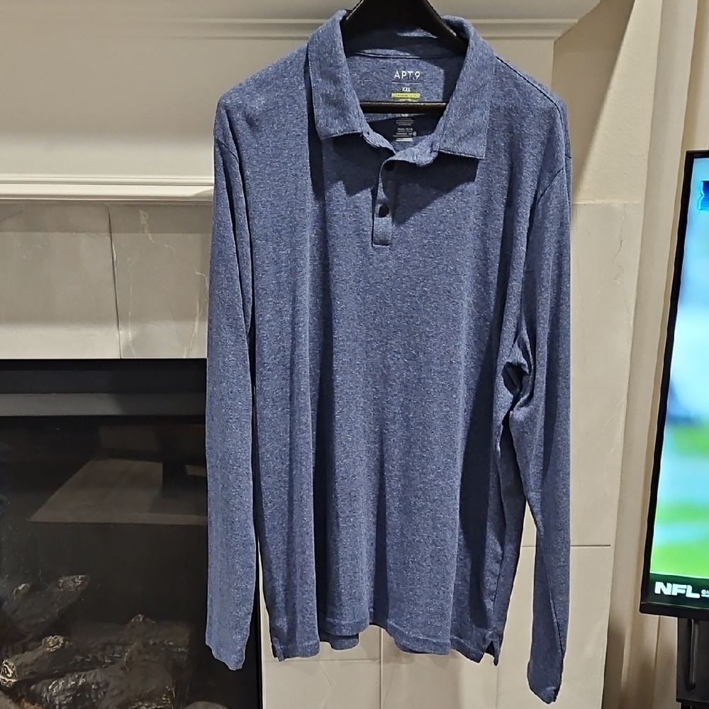 Apt. 9 Men's Heathered Blue Polo Shirt